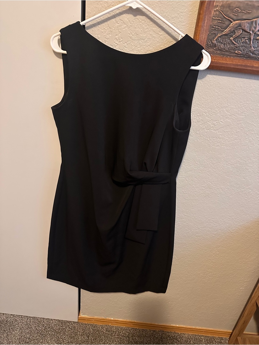 Tommy Hilfiger Black Sleeveless Mini Dress with Waist Tie